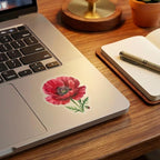 50PCS Red Corn Poppy Flower Stickers, Watercolor Wildflower Botanical - Image 2