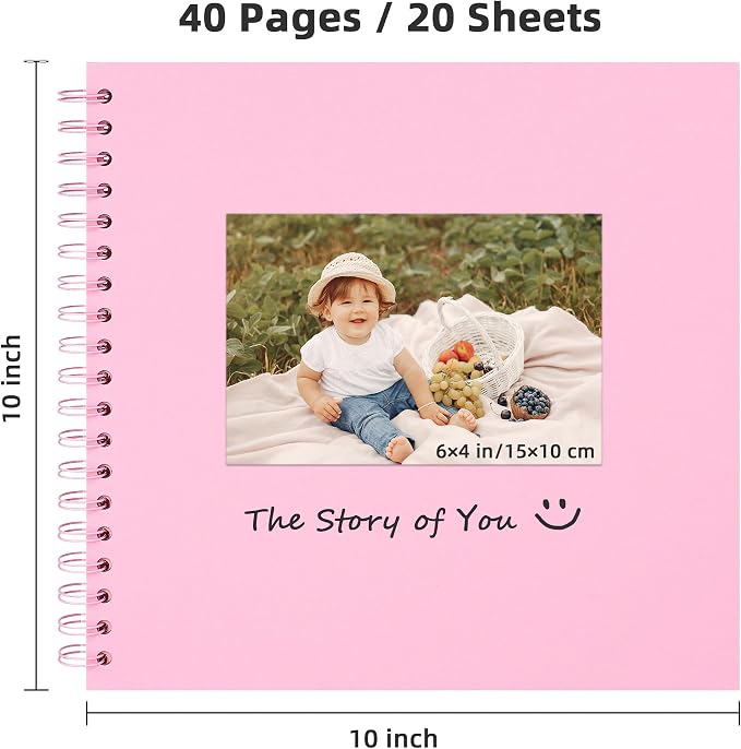 Yopih 10x10 Inch DIY Scrapbook Photo Album, Hardcover Kraft Paper Acid-Free - Image 2
