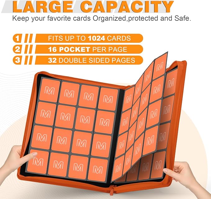 Premium Card Binder 16 Pocket, Trading Card Binder Holds up to 1000+Cards - Image 2