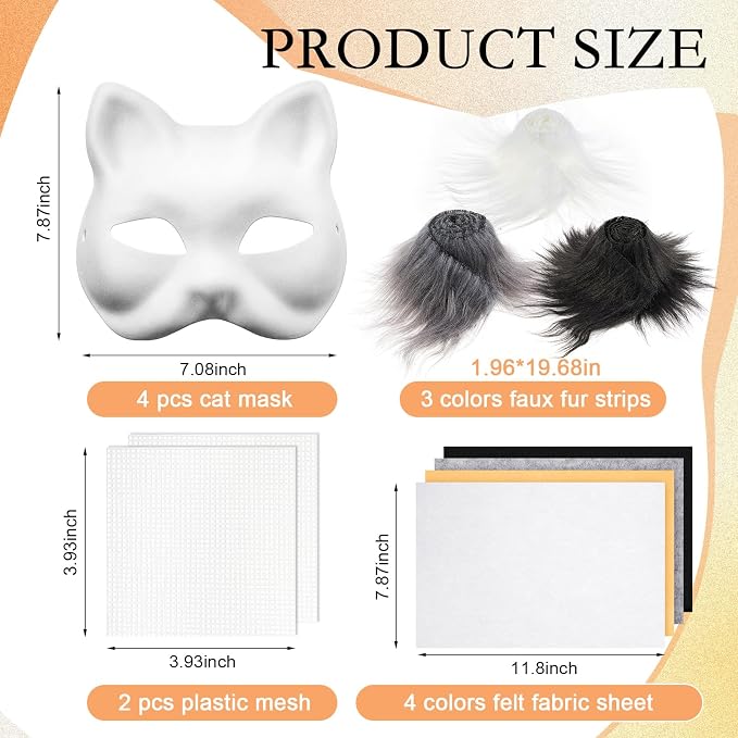 Seenelling DIY Therian Mask Kit Blank Cat Mask - Image 2