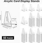 50 Packs Card Display Stand, 2.2 inch Acrylic Easel Mini Card Stand - Image 2