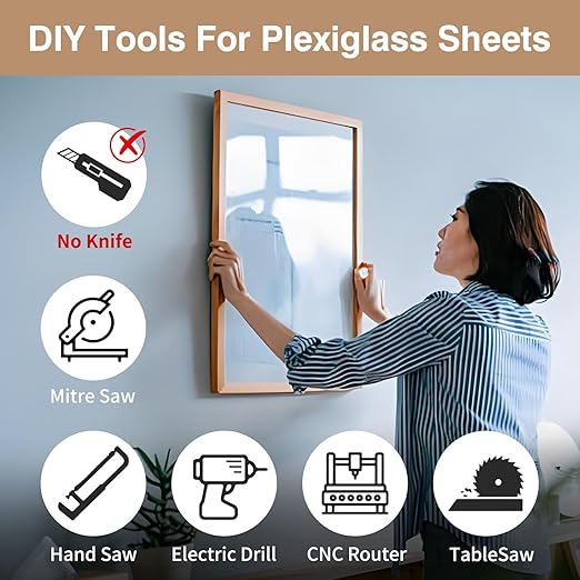 4 Pack 20" x 24" Plexiglass Sheets 1/8 inch Thick | Clear Acrylic Sheets Panel - Image 3
