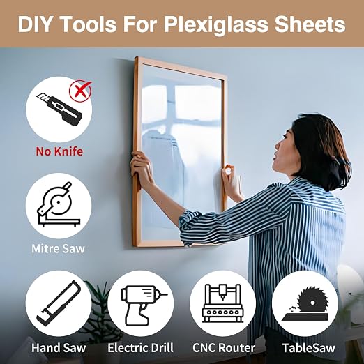 4 Pack 24" x 36" Plexiglass Sheets 1/4 inch Thick | Clear Acrylic Sheets Panel - Image 3
