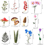 pengxiaomei 200 Pcs Floral Scrapbooking Vintage Stickers, Self-Adhesive Flowers - Image 2