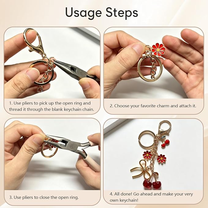 sunla 20pcs Silver Keychain Making Kit - Image 3