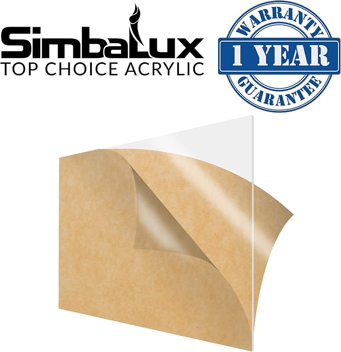 SimbaLux Acrylic Sheet Clear Cast Plexiglass 8”x10” 0.08” Thick 2mm, 5 Pack | - Image 6