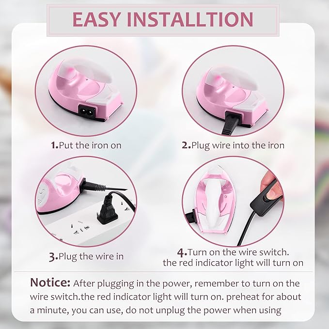 Honoson Mini Craft Iron Mini Heat Press Small Iron 3.93 x 2.36 x 2.76 in - Image 3