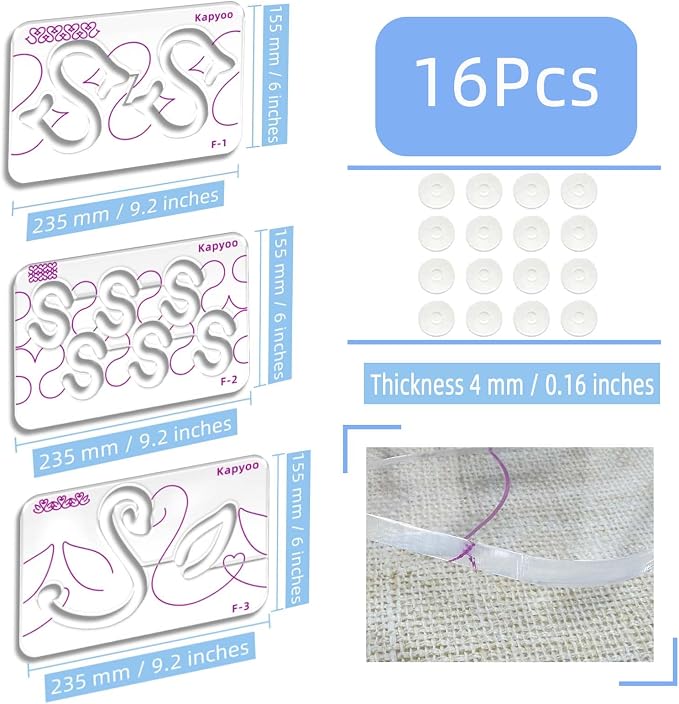 3Pcs Free Motion Quilting Templates - Image 2