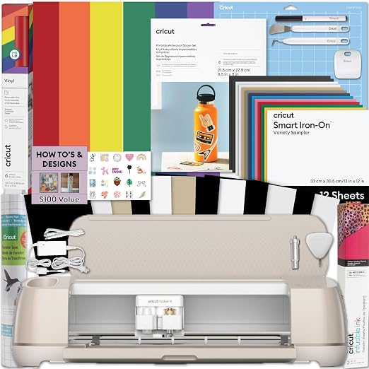 Cricut Maker 4 Cutting Machine Ultimate Beginner Sticker Making Bundle by Unknown