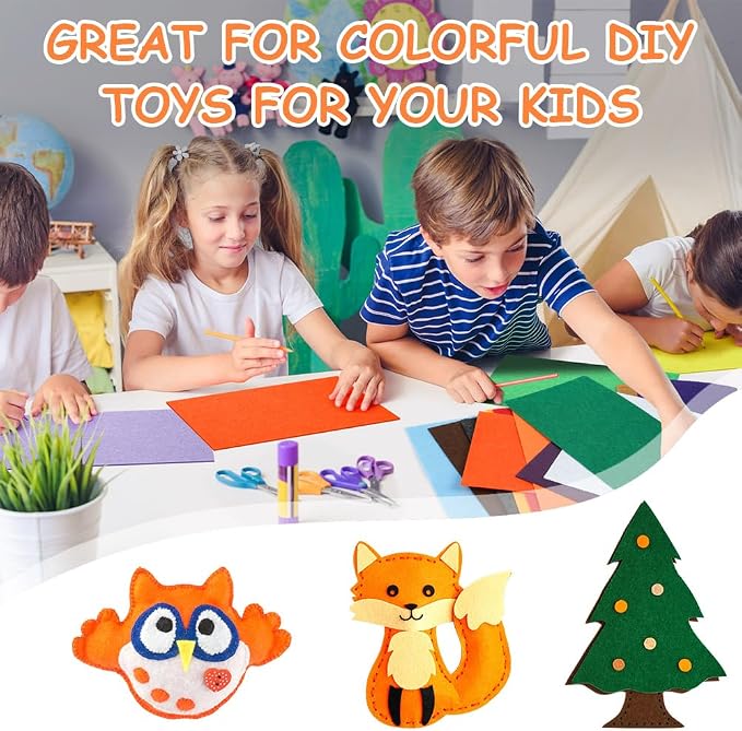 Ainiv 40pcs 8×12 inches Coloured Felt Fabric Sheets, Fabrics DIY Craftwork - Image 5