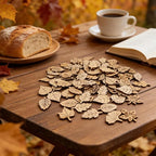 100 Pcs Unfinished Wooden Leaf Cutouts Assorted Leaf Shapes DIY Craft Supplies - Image 7