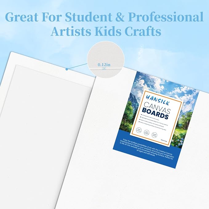 12x16 Canvas Panels 6 Pack, 100% Cotton Pre-Primed Canvas Boards - Image 3