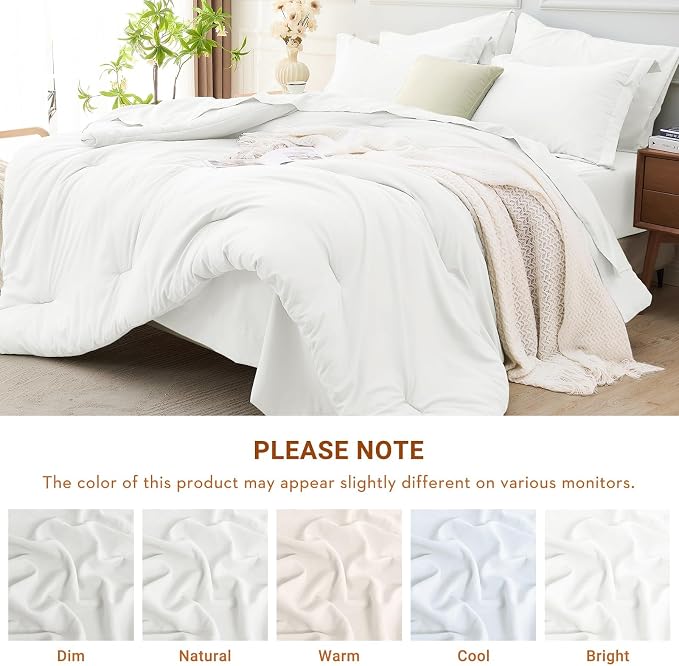 MUXHOMO 7 Pieces King Comforter Set, Soft Bed in a Bag King Size, All Season - Image 4