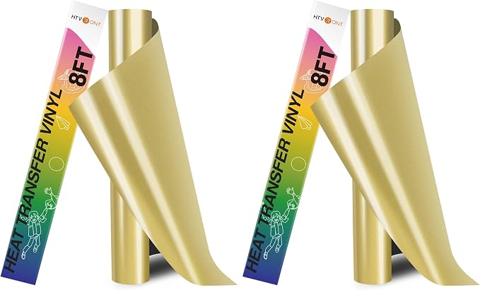HTVRONT HTV Heat Transfer Vinyl Roll- 12" x 8ft Gold HTV Vinyl by HTVRONT