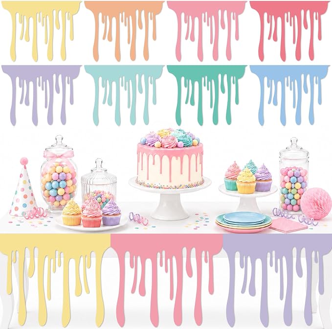 8 PCS Art Themed Party Table Skirt Back to School Felt Table Skirts Pastel Felt by OBUSATT