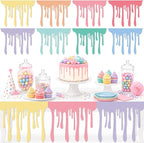 8 PCS Art Themed Party Table Skirt Back to School Felt Table Skirts Pastel Felt by OBUSATT