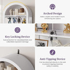 6-Tier Arched Glass Display Cabinet - Image 7