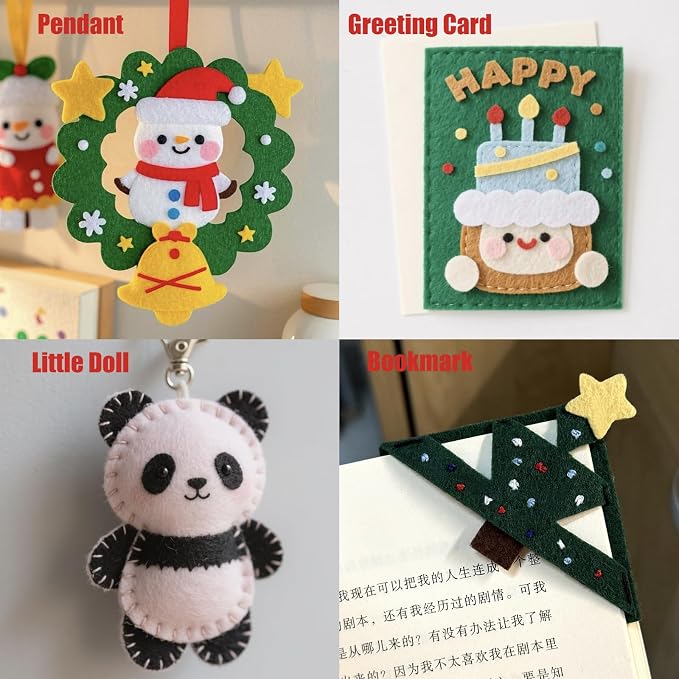 60 PCS Felt Fabric Sheets Craft Kit, Thick Nonwoven Felt, - Image 5