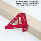 Premium Carpenter Square Hole Scribing Ruler Woodworking Square 22.5-90 Degree - Image 4