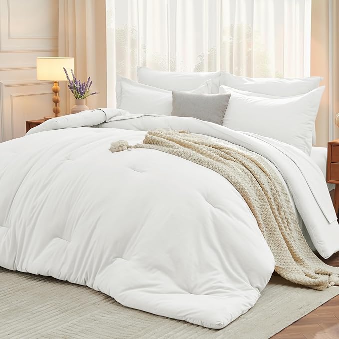 MUXHOMO 5 Pieces Twin Comforter Set, Soft Bed in a Bag Twin Size, All Season by MUXHOMO