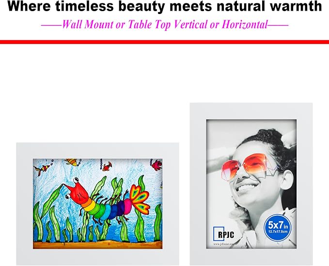 RPJC 5x7 Inch Picture Frame Made of Solid Wood High Definition Glass - Image 5