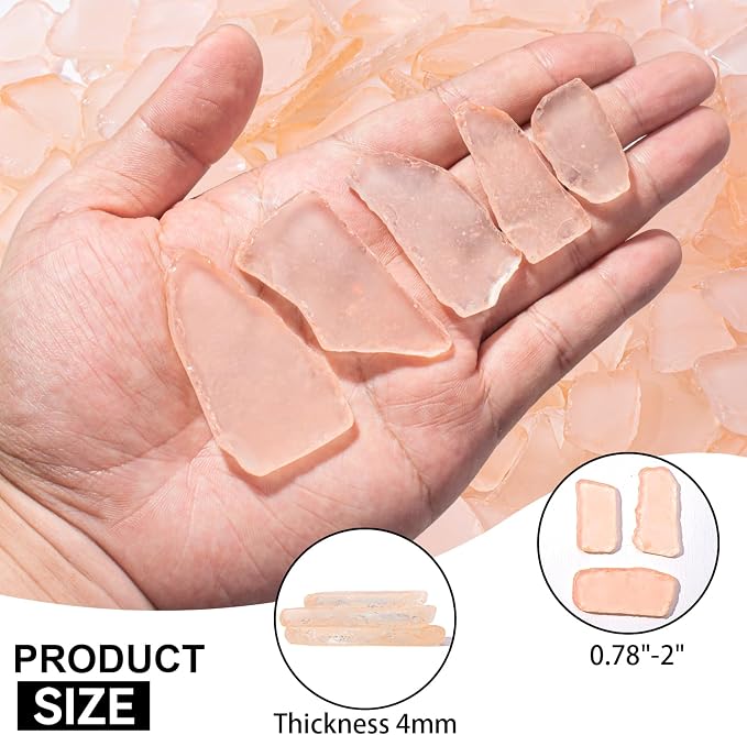 Keedolla Tumbled Sea Glass for Crafts - 40 OZ Flat Frosted Seaglass Pieces for - Image 3