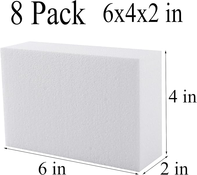 AMZQNART 8pcs 6x4x2in Craft Foam Blocks White - Image 2