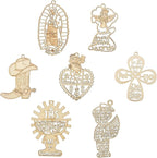 35 pcs 7 Styles Wedding Theme Wood Cutout Charms Angel Goddess Heart Cross Sun by Gythara