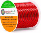 Mandala Crafts 22 Gauge Red Anodized Aluminum Craft Wire, 100 FT | Colored by MandalaCrafts