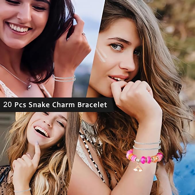 10 Pcs Snake Chain Charm Bracelet Chains - Image 3