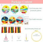 Zhenqing Sun Moon Landscape Stamped Cross Stitch Kit, 3 Pack 11CT Printed - Image 5