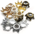iloveDIYbeads 60pcs Mixed Antique Silver Bronze Gold 3D King Crown Loose Spacer by iloveDIYbeads