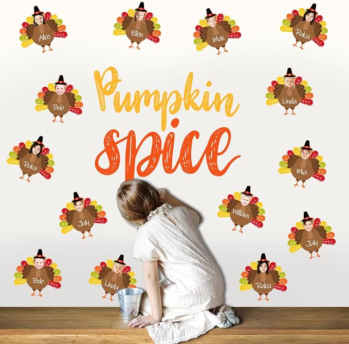 FYSUIMU 50 Sets Fall Thanksgiving Turkey DIY Cutouts Turkey and Hat Cut-Outs - Image 4