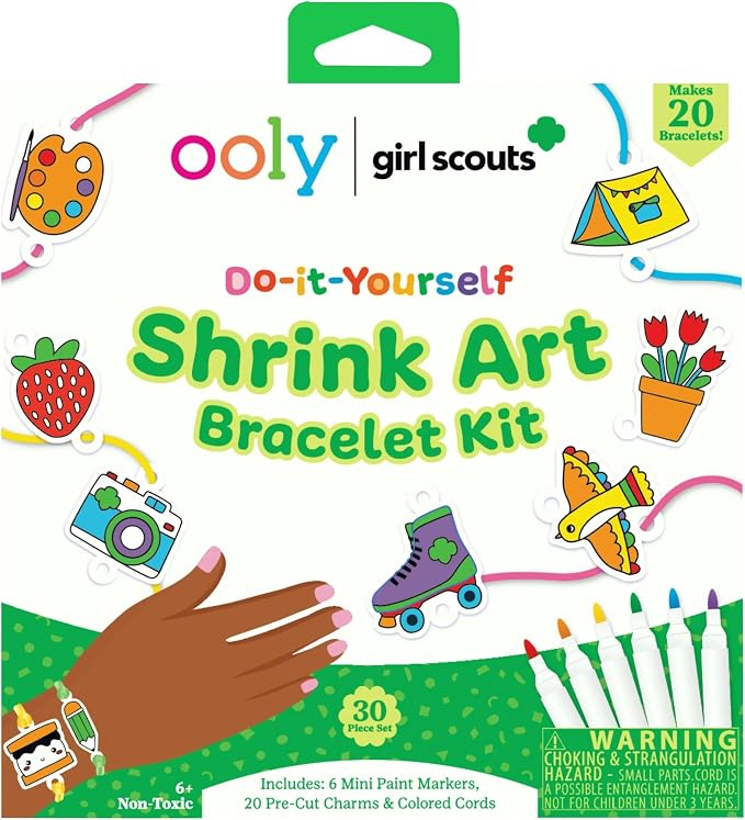 Ooly x Girl Scouts 30 PC DIY Shrinking Art Bracelet Kit by Ooly