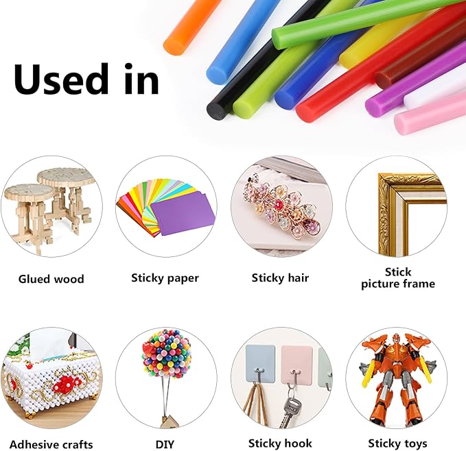 ENPOINT Colored Hot Glue Sticks, EVA 12 Colorful Adhesive Purpose Glue Stick - Image 6