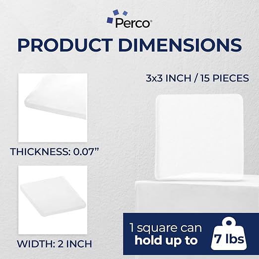 Perco Double Sided Tape Squares, 15 3"x3" Pre-Cut Mounting Squares – Heavy Duty - Image 2