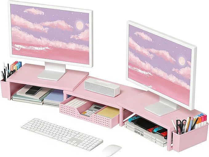 OPNICE Desk Organizers and Accessories, Dual Monitor Stand Riser by OPNICE