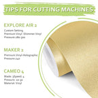 TECKWRAP Gold Glitter Permanent Vinyl 12" x 5ft Roll, Shimmer Gold Adhesive - Image 2