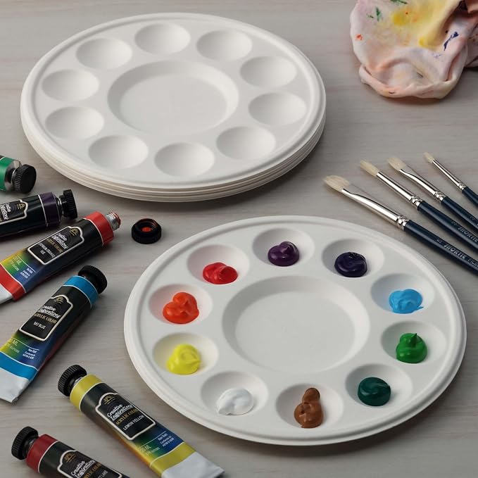 Creative Mark 50 Pack Disposable Paint Palette, 7-3/8" Diameter - Image 6