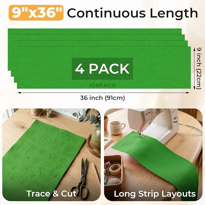 IONTACH 9" X 36" Soft Felt Sheets 1.6mm Thick | Acrylic Felt Fabric - Image 2