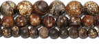 35pcs Round Loose Brown Crack Old Agate Beads - Image 7