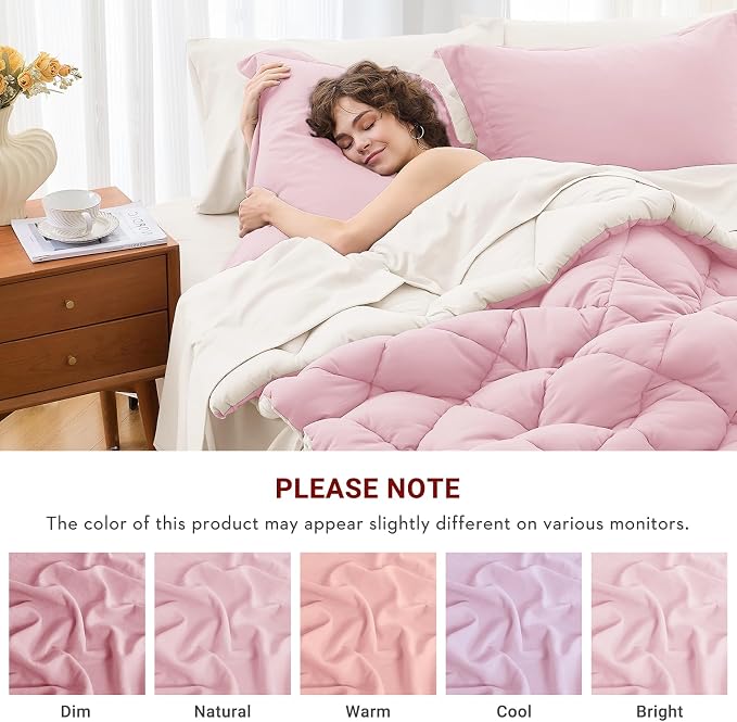 MUXHOMO 7 Pieces King Comforter Set, Reversible Bed in a Bag King Size - Image 4