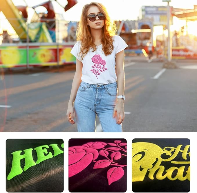 3D Puff Heat Transfer Vinyl 3 Sheets 12"x10"-Red Color | Puffy Iron-On Vinyl - Image 3