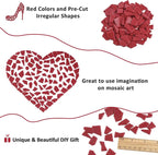 Youway Style Red Mosaic Tiles for Crafts Bulk, 200g Broken Glass Tiles for DIY - Image 7