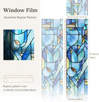 Original Hand Drawn Faux Stained Glass Window Film, Double-Sided Privacy Static - Image 2