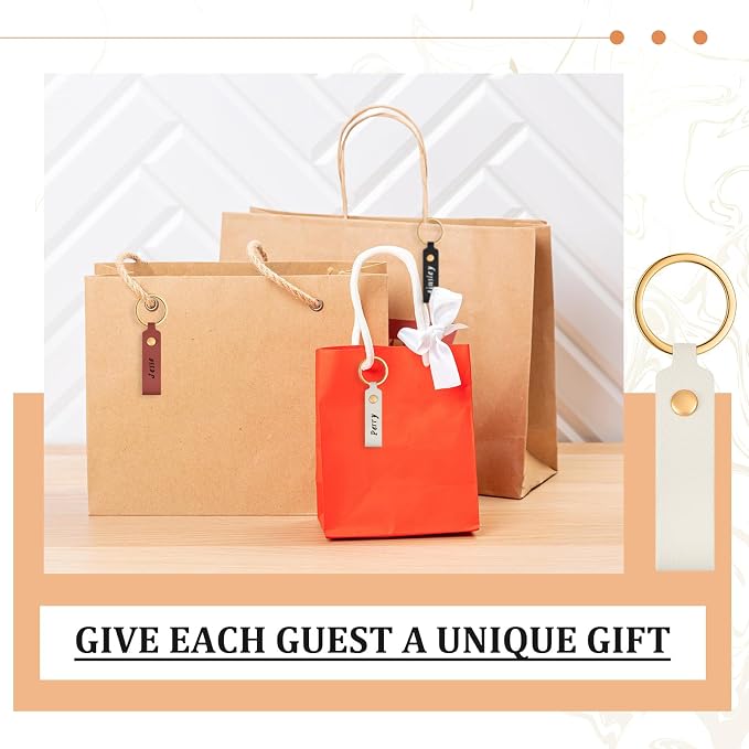 Wavyknot 100 Pcs PU Leather Keychain Blanks Bulk Laser Engraving Blanks - Image 6
