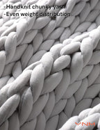YnM Knitted Weighted Blanket, Hand Made Chunky Knit Weighted Throw Blanket - Image 2