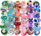 Aipridy European Large Hole Beads, Colorful Glass Charm Beads Set - Image 6
