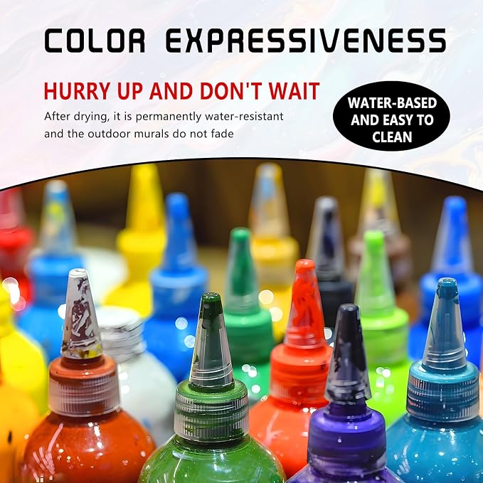 Black Acrylic Paint | 7 Fl.oz Acrylic Paints - Image 5
