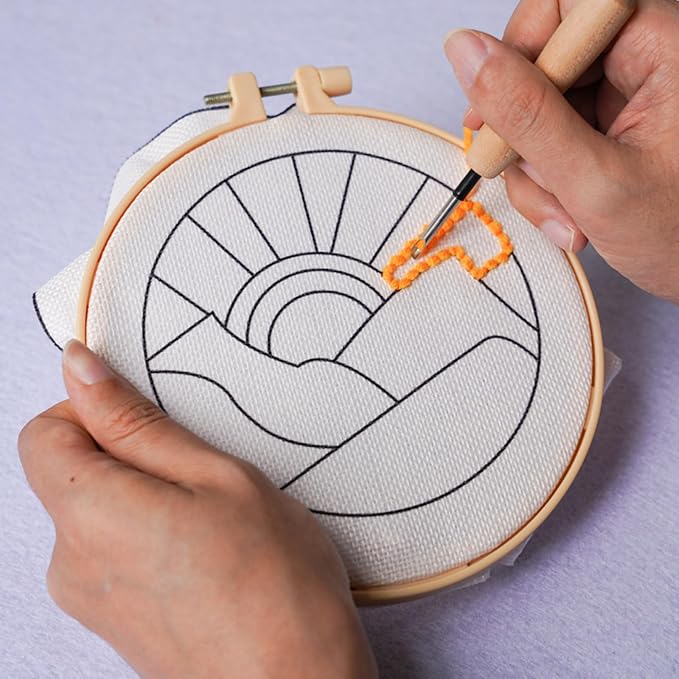 Avtytsda 6PCS Punch Needle Coaster Kit, Easy Punch Needle DIY Embroidery Set - Image 4